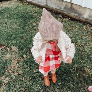 Roolee mini Buffalo plaid dress in red